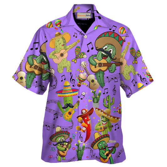 Cactus Love Music Purple – Hawaiian Shirt