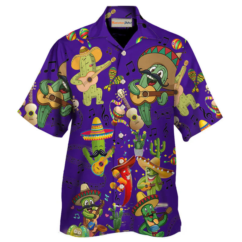 Cactus Love Music Purple – Hawaiian Shirt