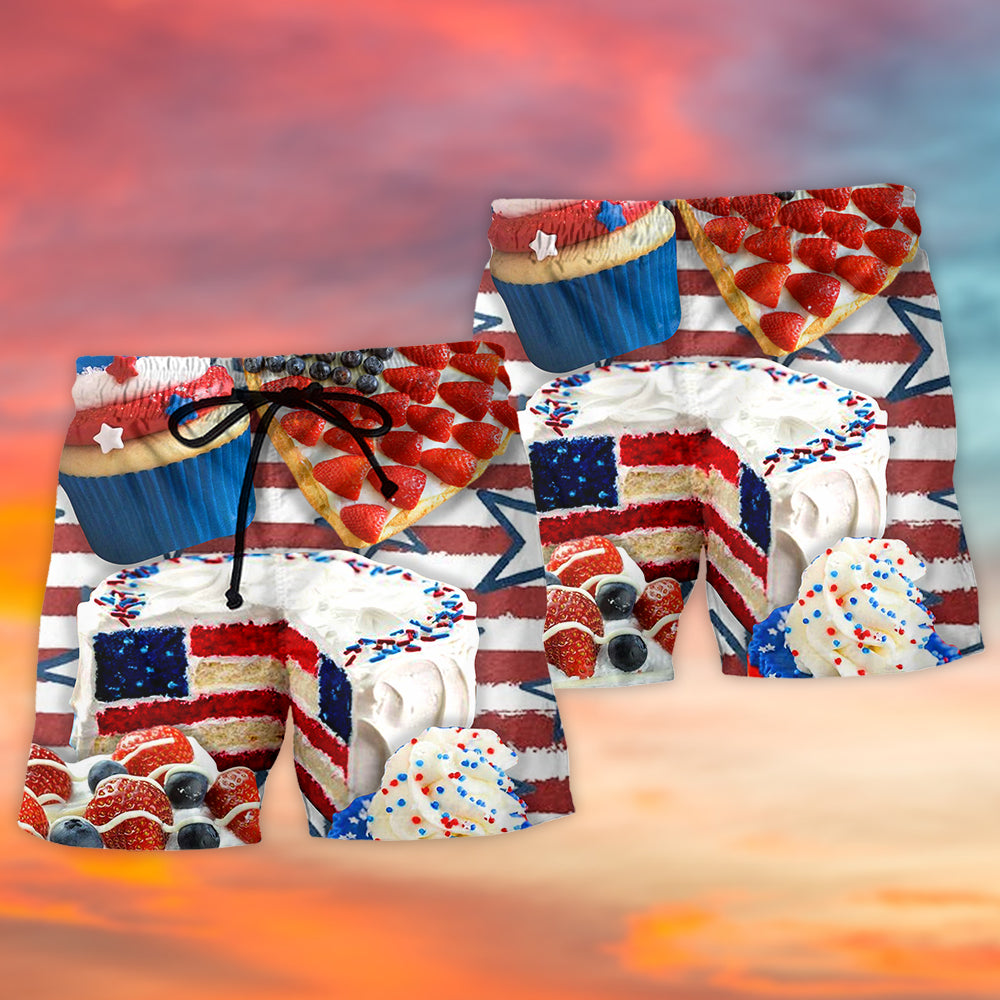 Baking Cake Patriotic Independence Day - Beach Short