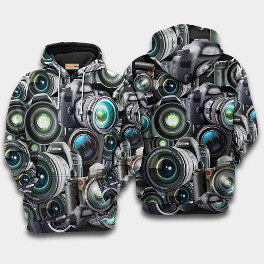 Camera Look Through Lenses Art – 3D Hoodie