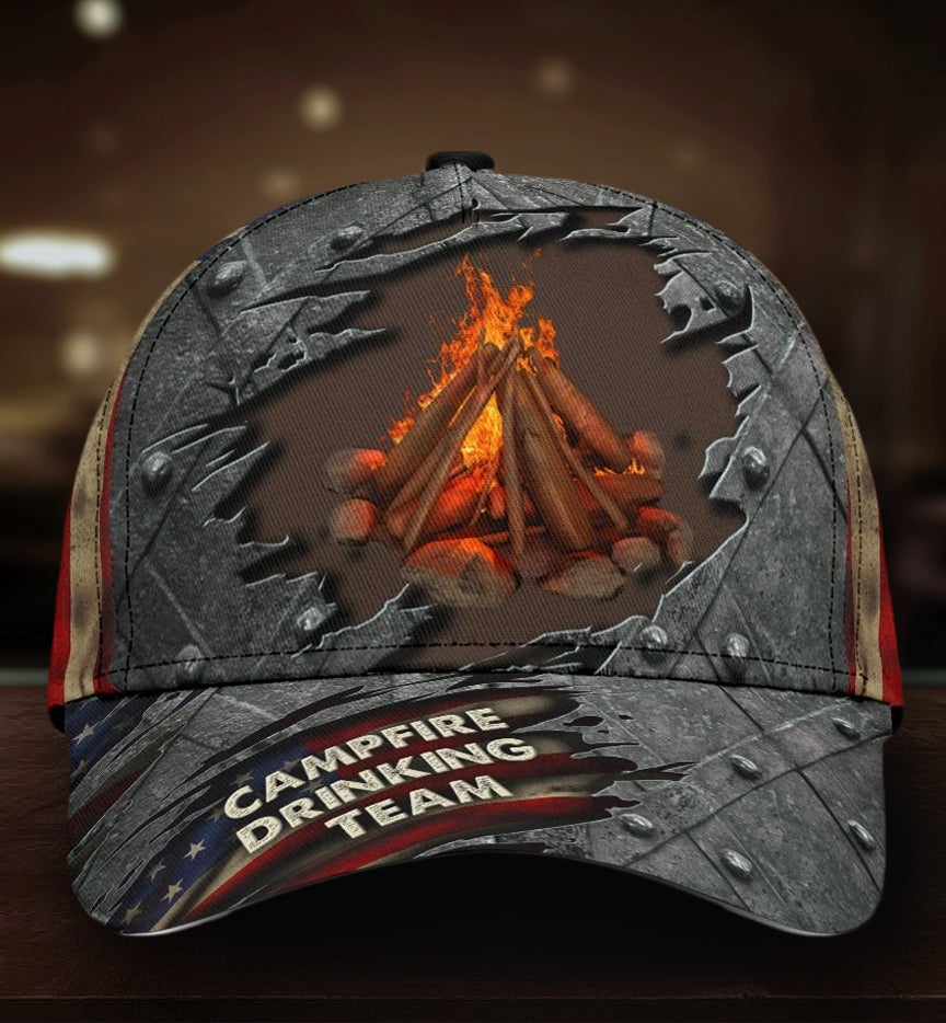 Campfire Drinking Team Camping Fun Style – Classic Cap