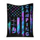 Camping American Flag 50 x 60 Inch Flannel Blanket For Cozy Bedroom And Sofa Decor