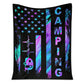 Camping American Flag 50 x 60 Inch Flannel Blanket For Cozy Bedroom And Sofa Decor