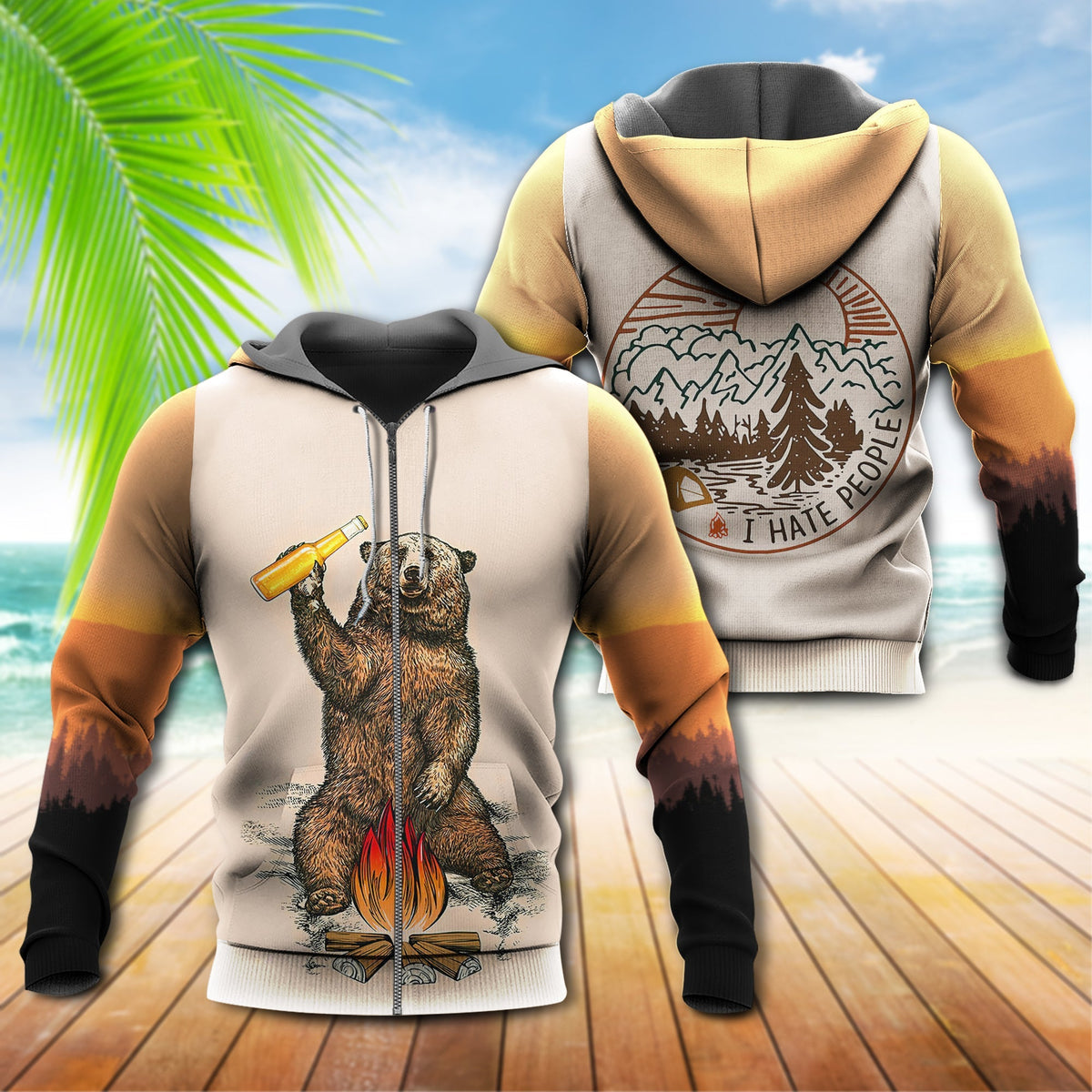 Camping Bear Funny Mountain Quote - 3D Hoodie