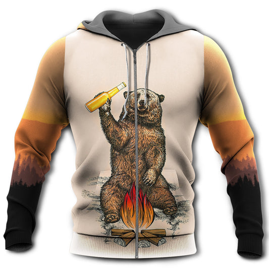 Camping Bear Funny Mountain Quote - 3D Hoodie