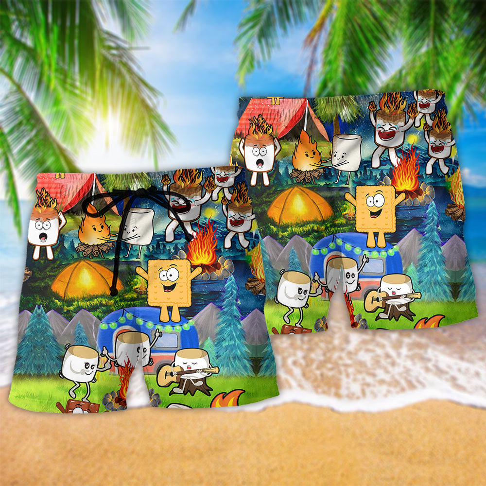 Marshmallow Chocolate Campfire – Beach Short