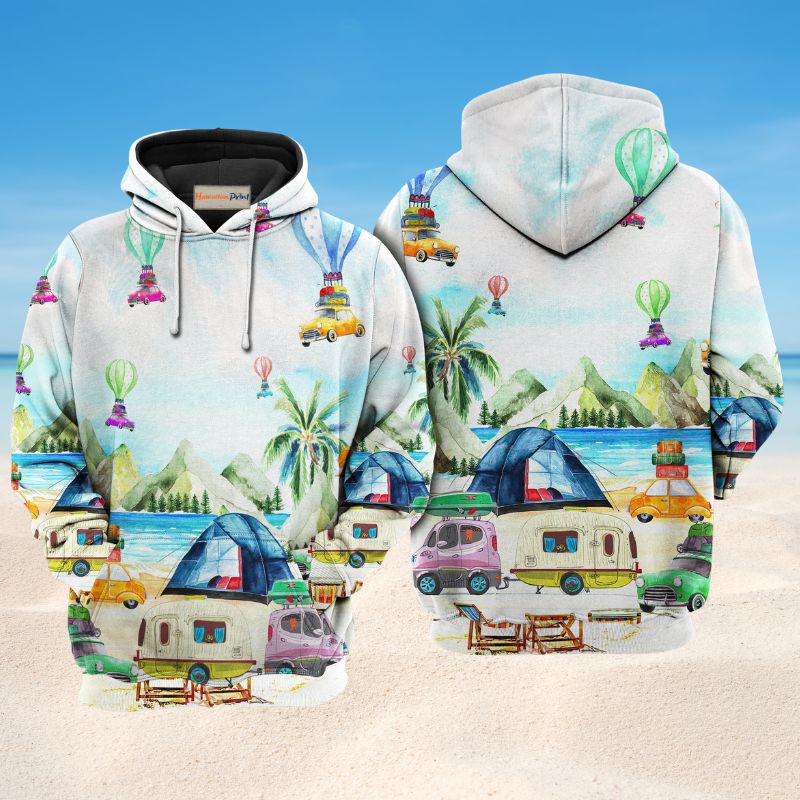 Camping Get High Humor Art – 3D Hoodie