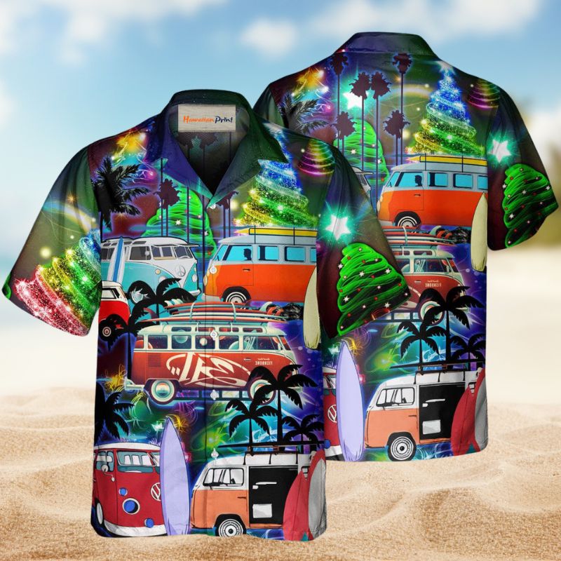 Camping Van Merry Christmas Style – Hawaiian Shirt