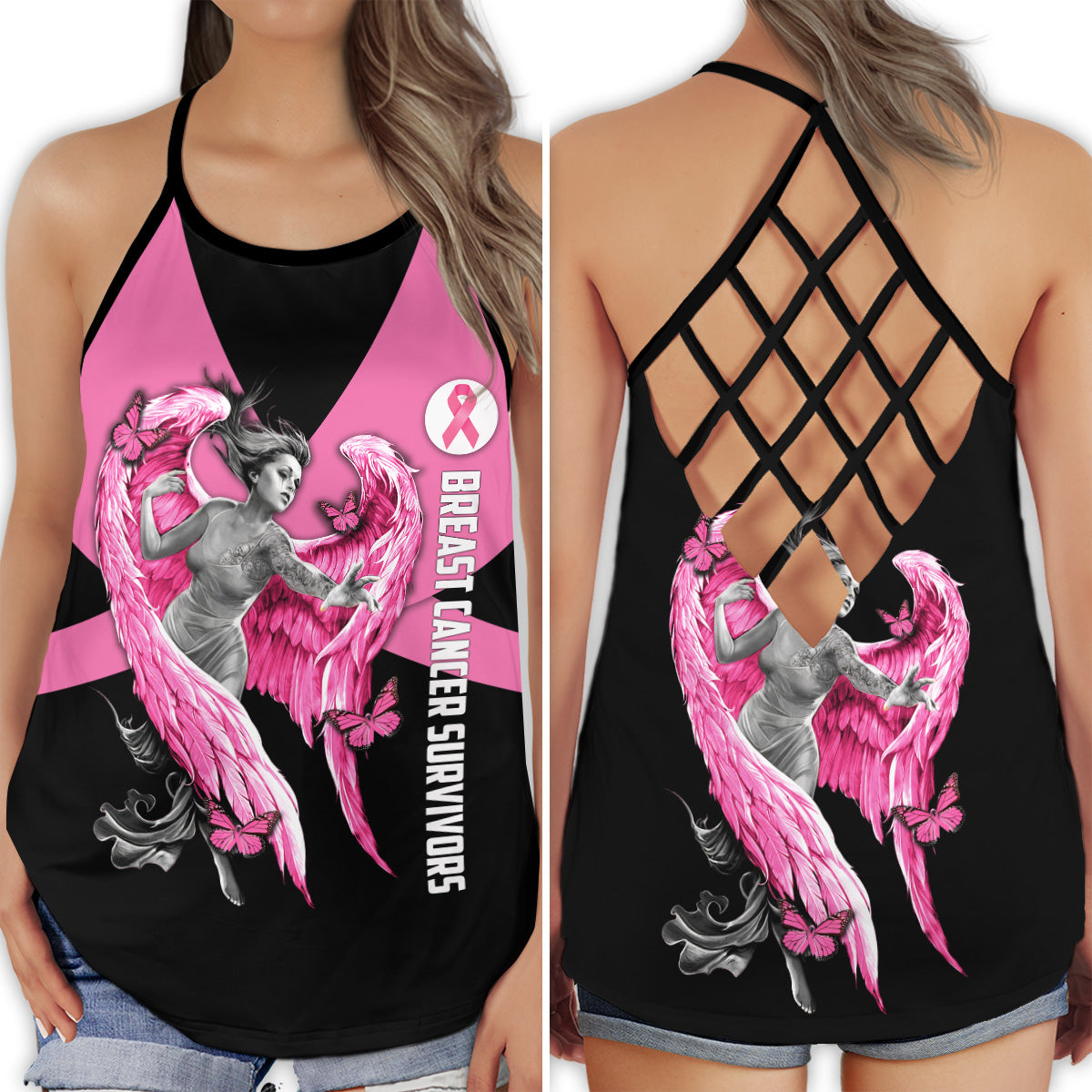 Breast Cancer Survivor Strong – Hollow Tank Top