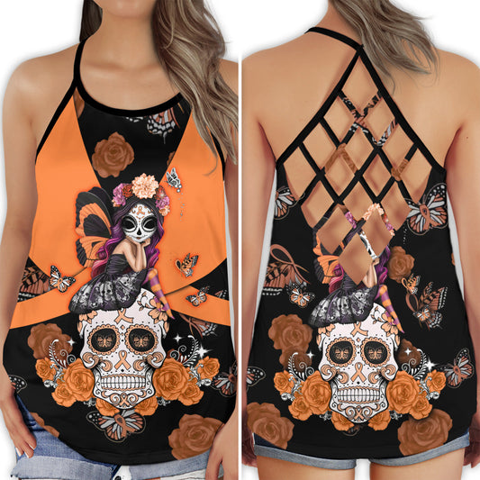 Breast Cancer Strong Skull – Hollow Tank Top