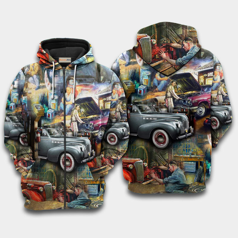 Car Fix Live Quote Art – 3D Hoodie