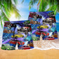 Car Green Red Dream Style - Beach Short