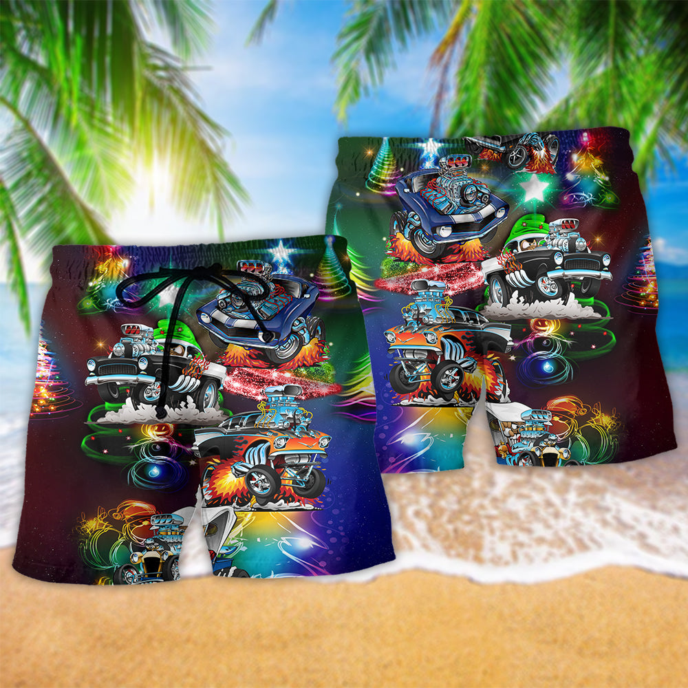 Car Merry Christmas Star Scene – Beach Short