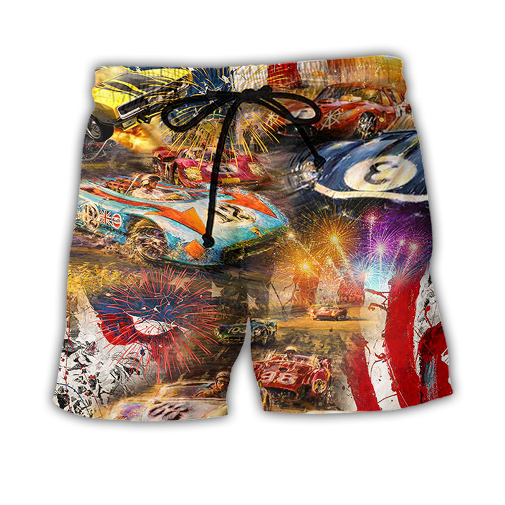 Car Racing Independence Day Style – Beach Short