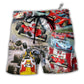 Beach Short / Adults / S Car Racing Independence Day America - Beach Short - Owls Matrix LTD