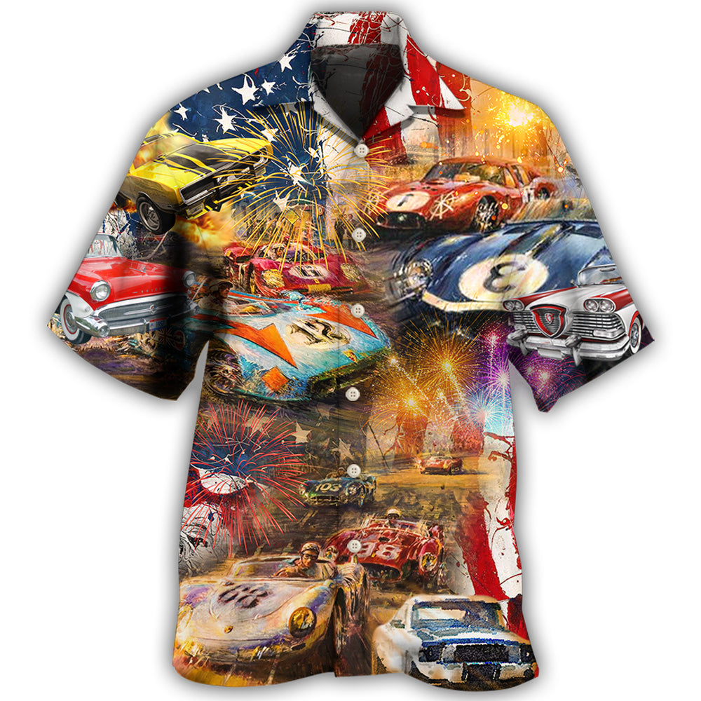 Patriotic Car Racing Independence - Hawaiian Shirt