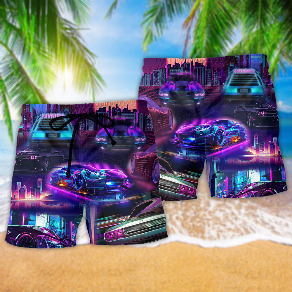 Sports Car Lifestyle Quote Art – Beach Short