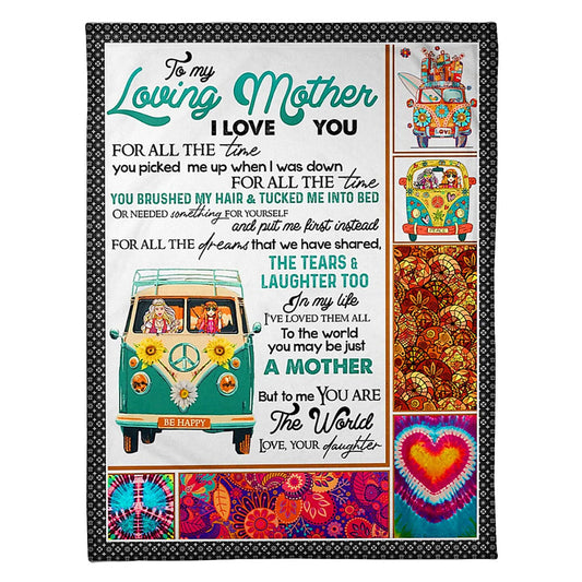Car Beloved Mother Message 50 x 60 Inch Flannel Blanket For Cozy Bedroom And Sofa Decor