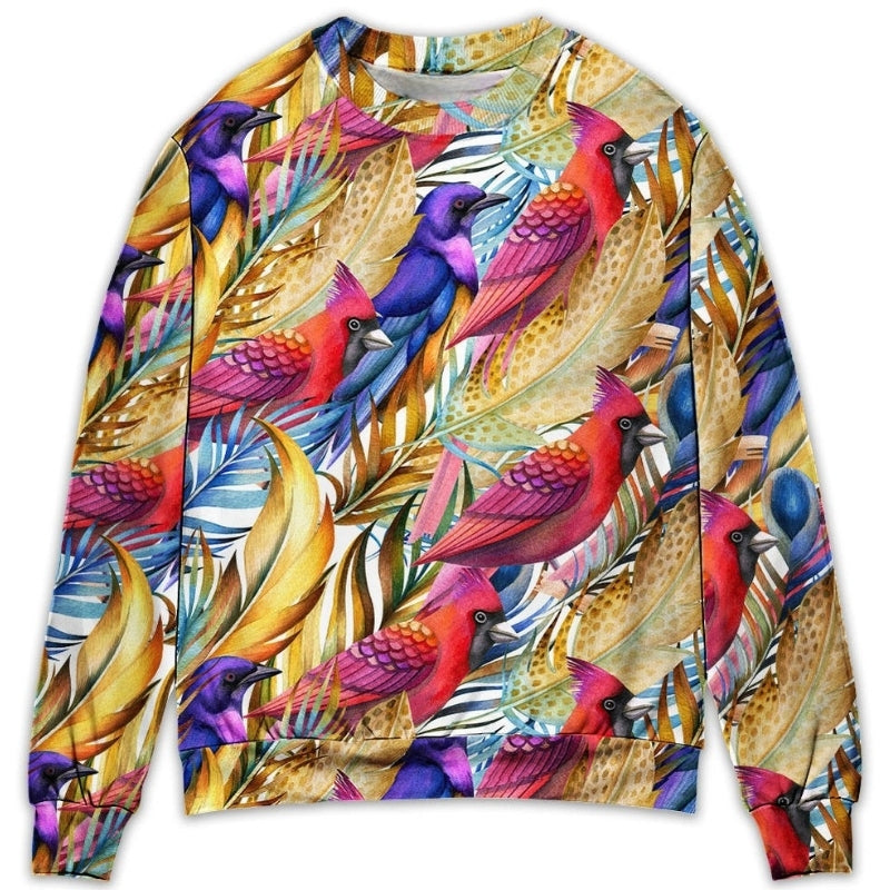 Cardinal Tropical Life Basic Art – Sweater - Ugly Christmas Sweater