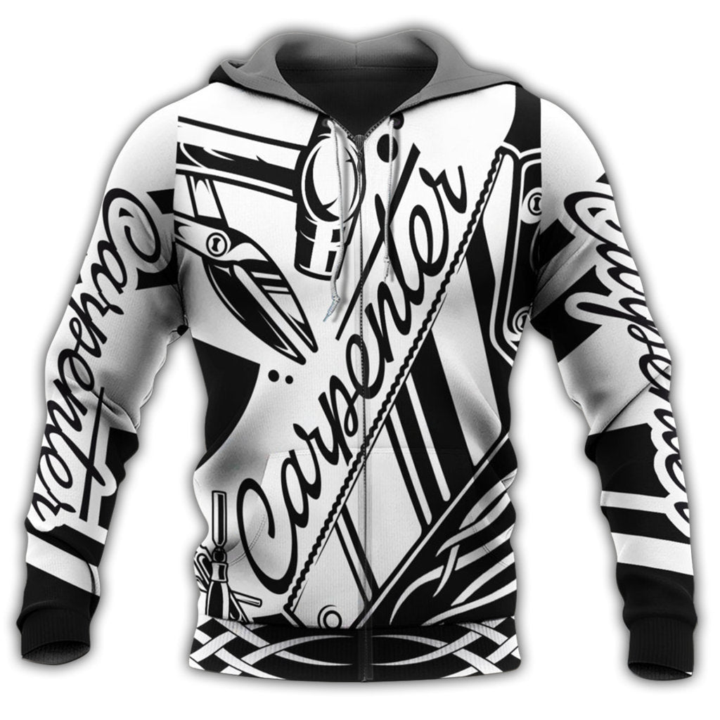 Carpenter Black White Hard Work - 3D Hoodie2
