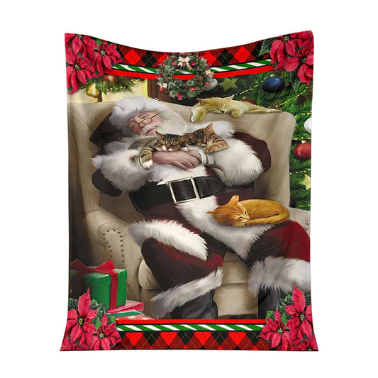 Cat All I Want For Christmas Is A Nap 50 x 60 Inch Flannel Blanket For Cozy Bedroom And Sofa Decor
