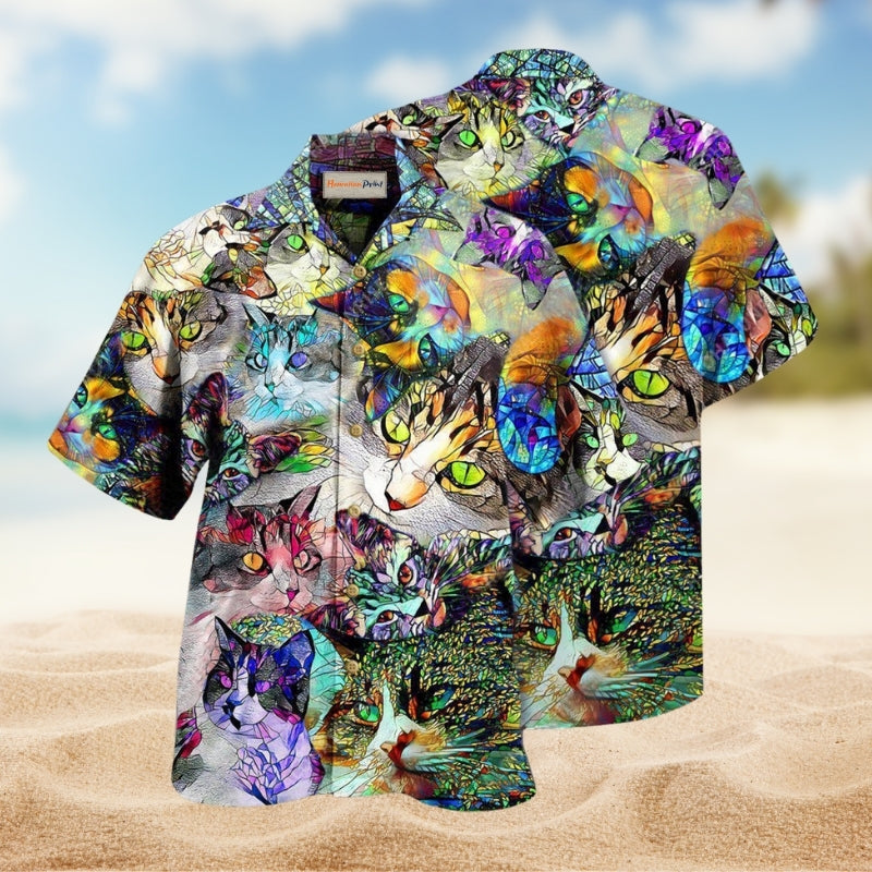 Cat Amazing Stained Glass Limited Edition – Hawaiian Shirt
