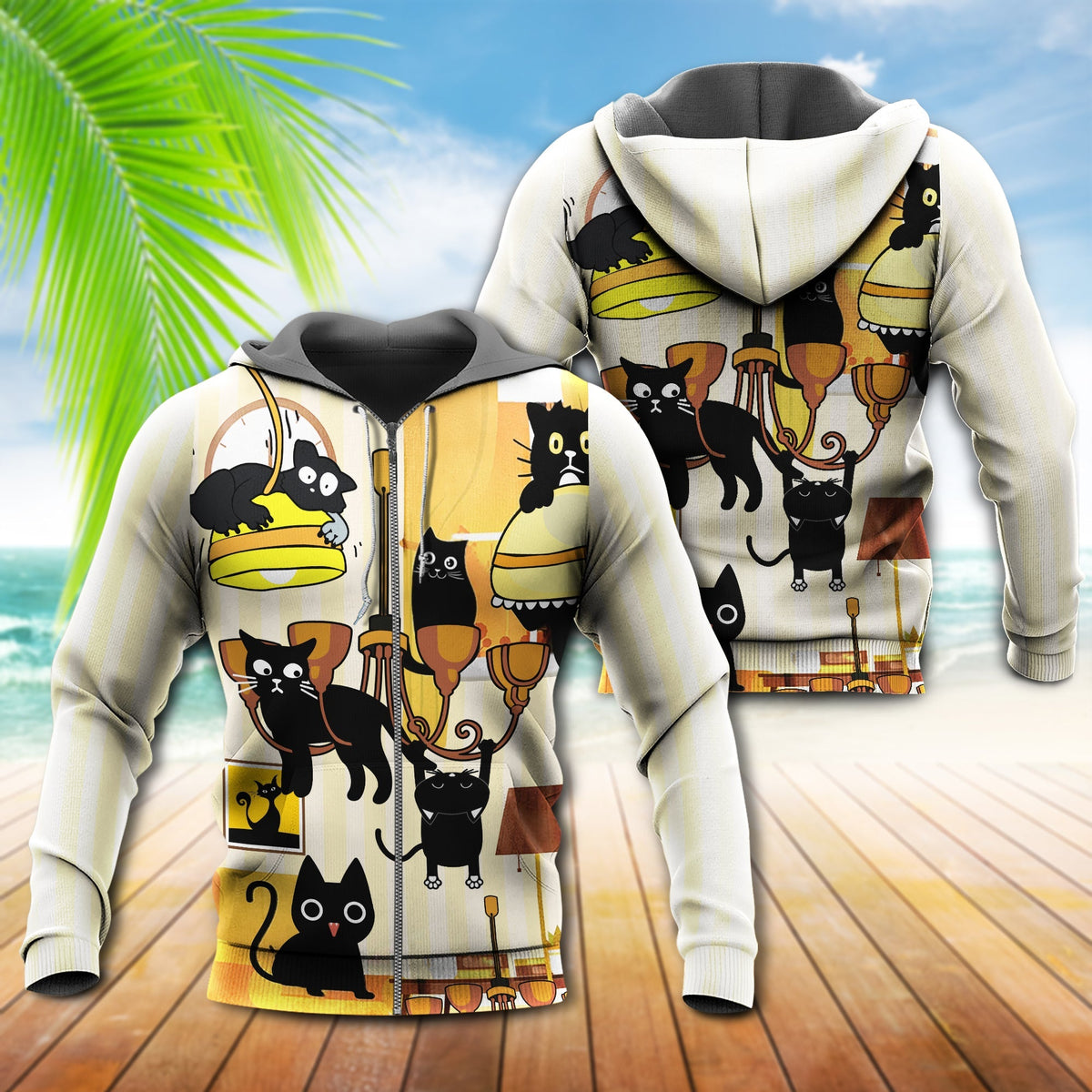 Cat Dinner Style Funny Art – 3D Hoodie