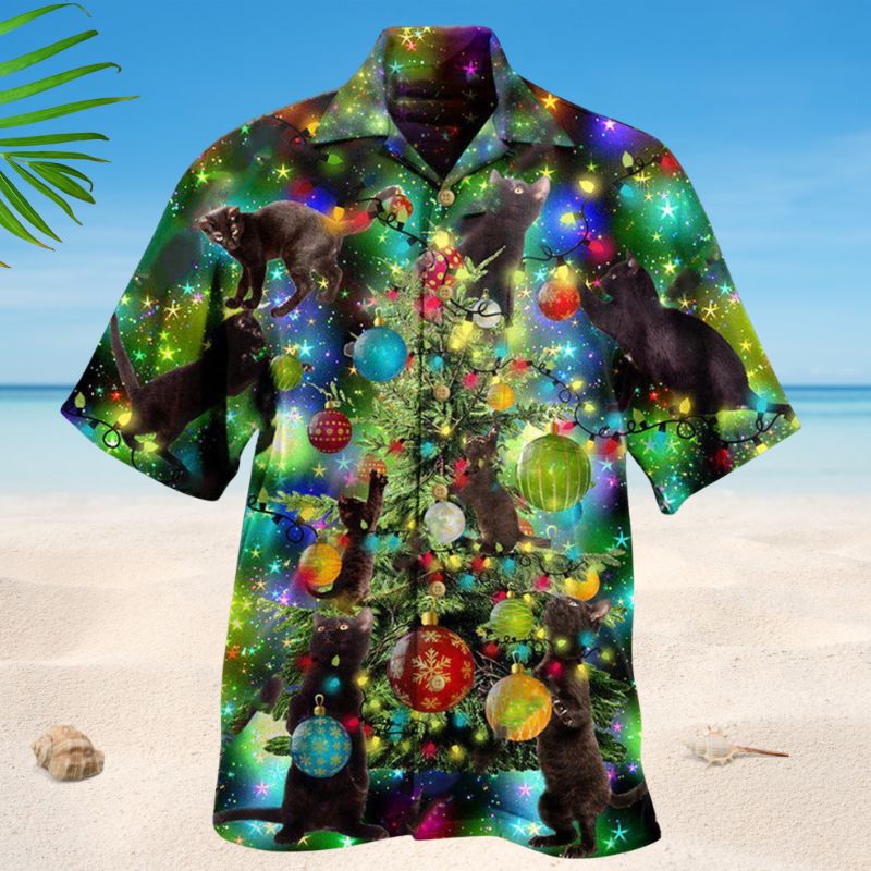 Cat Christmas Lets Get Lit Edition – Hawaiian Shirt