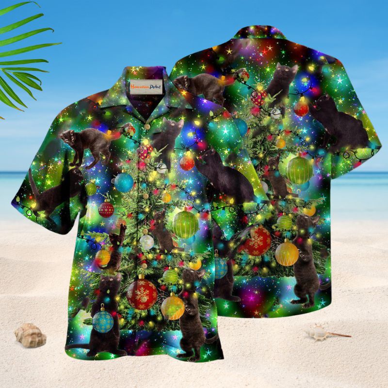 Cat Christmas Lets Get Lit Edition – Hawaiian Shirt