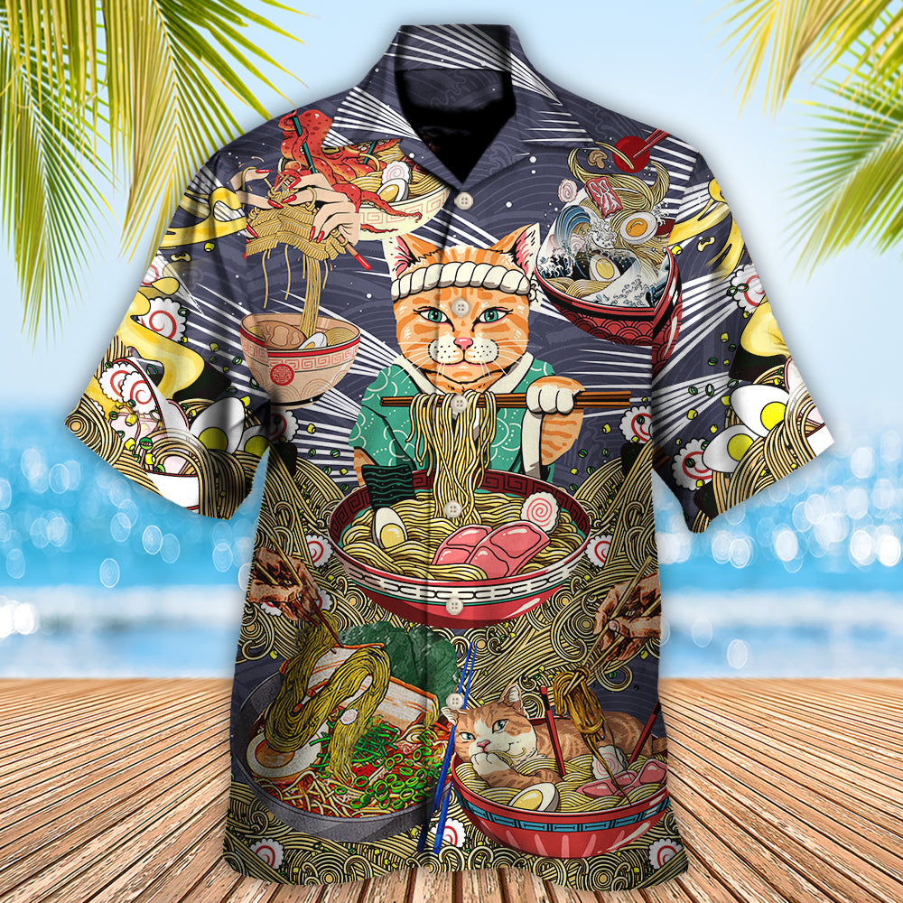 Cat Eating Ramen Lovely Edition – Hawaiian Shirt