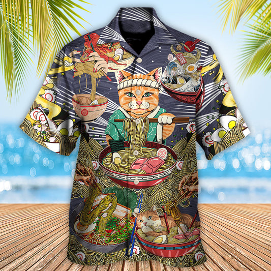 Cat Eating Ramen Lovely Edition – Hawaiian Shirt