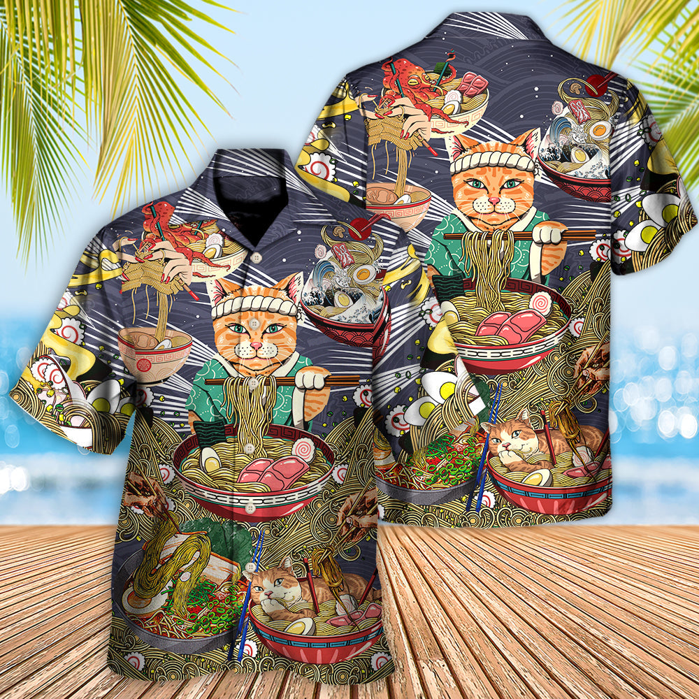 Cat Eating Ramen Lovely Edition – Hawaiian Shirt