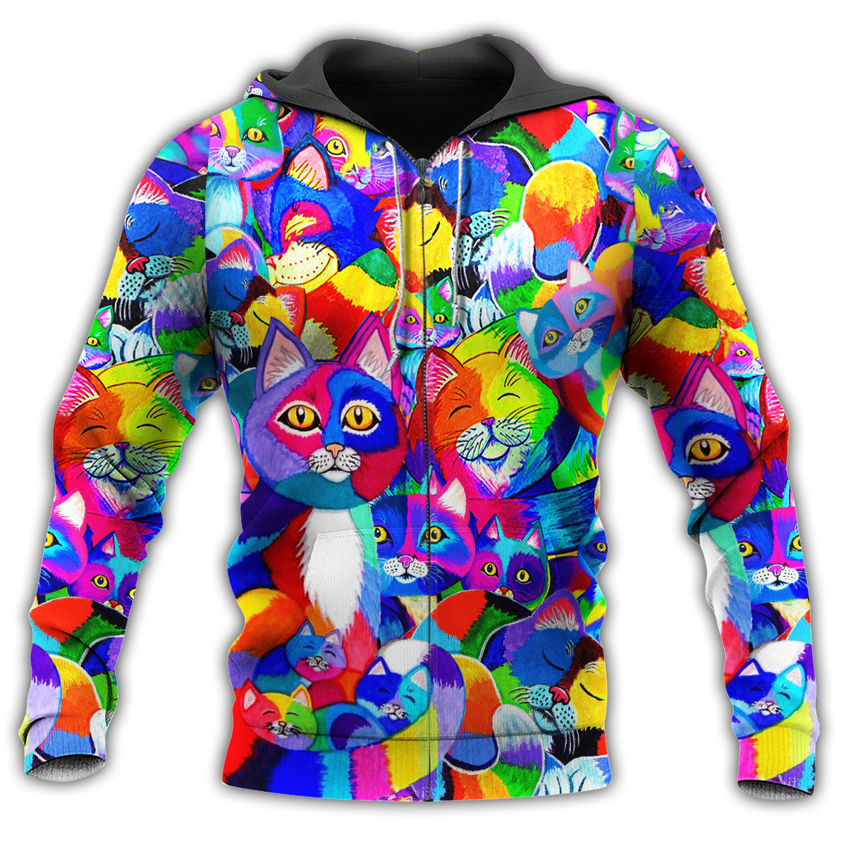 Cat Full Color Amazing Art – 3D Hoodie