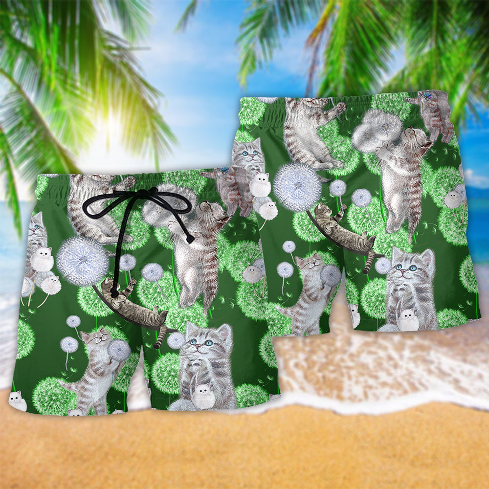 Cat Happiness Dream Art – Beach Short
