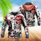Japanese Style Cat Red Art - 3D Hoodie