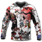 Japanese Style Cat Red Art - 3D Hoodie