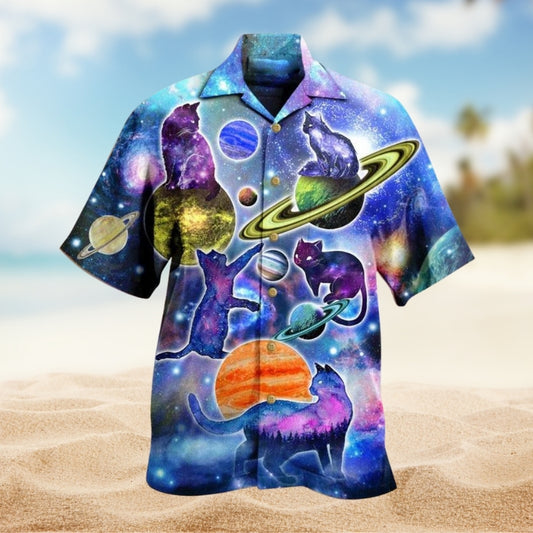 Cat Love Galaxy Color Limited Edition – Hawaiian Shirt