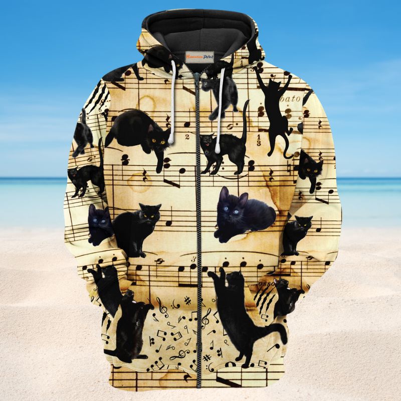 Cat Love Music Art - 3D Hoodie