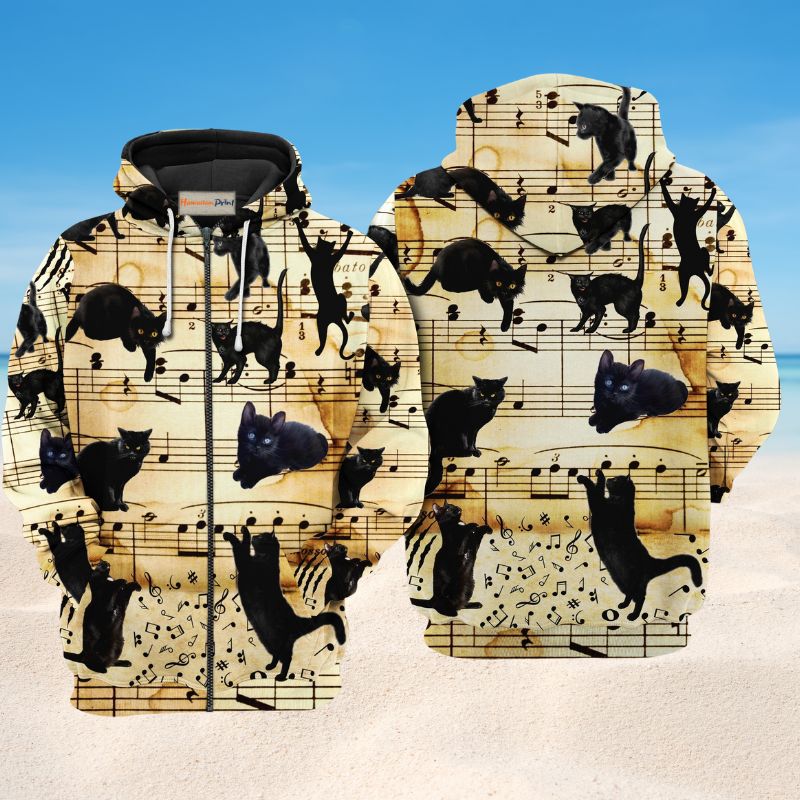 Cat Love Music Art - 3D Hoodie