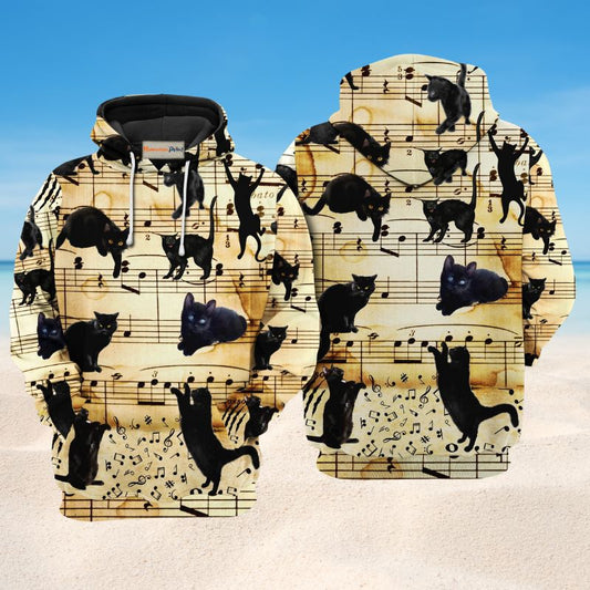 Cat Love Music Art - 3D Hoodie