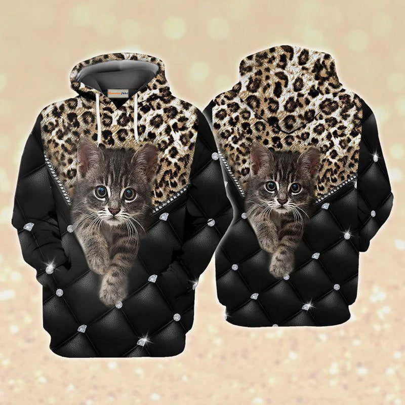 Cat Lover Black Style Art – 3D Hoodie