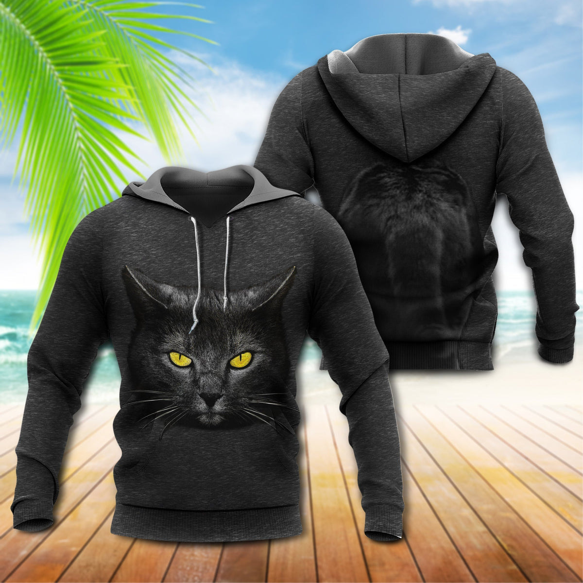 Cat Loves Darkness Night Style - 3D Hoodie