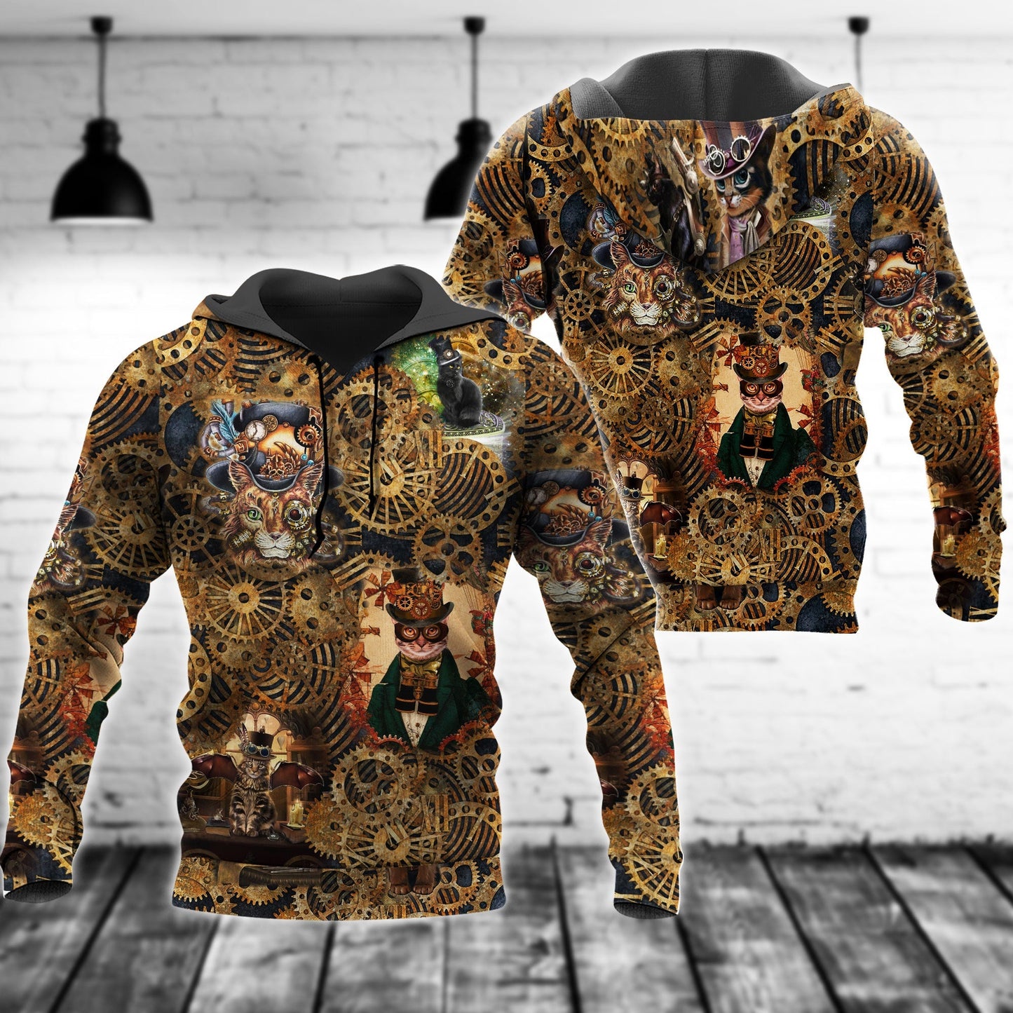 Cat Loves Machine Art – 3D Hoodie