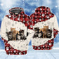 Cat Loves Snow Winter Art – 3D Hoodie