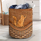Cat Mom Rattan Teaxture Basic Style - Laundry Basket - Owls Matrix LTD