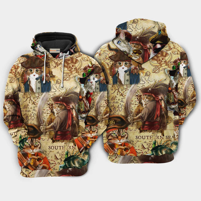 Cat Pirate Cool Art – 3D Hoodie