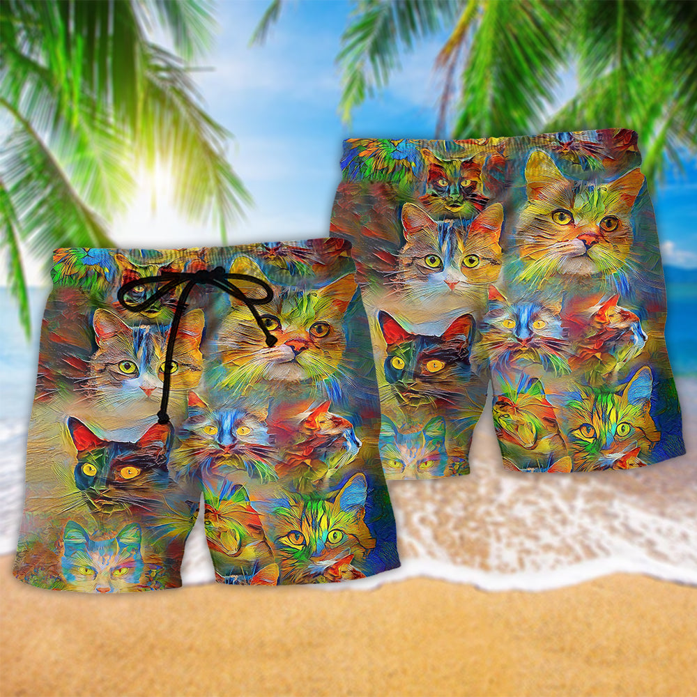 Colorful Cat Lover Style – Beach Short