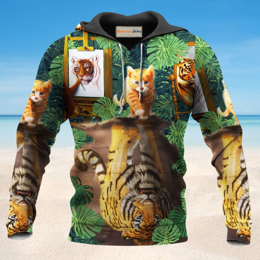 Cat Baby Tiger Strong Art - 3D Hoodie