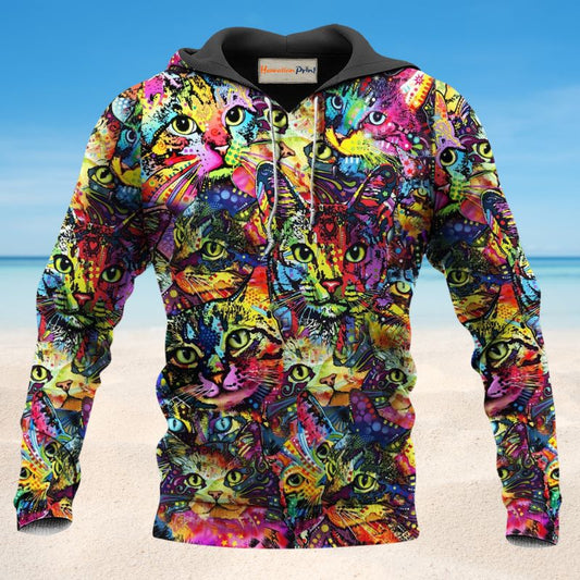 Cat Color Combination Smile - 3D Hoodie