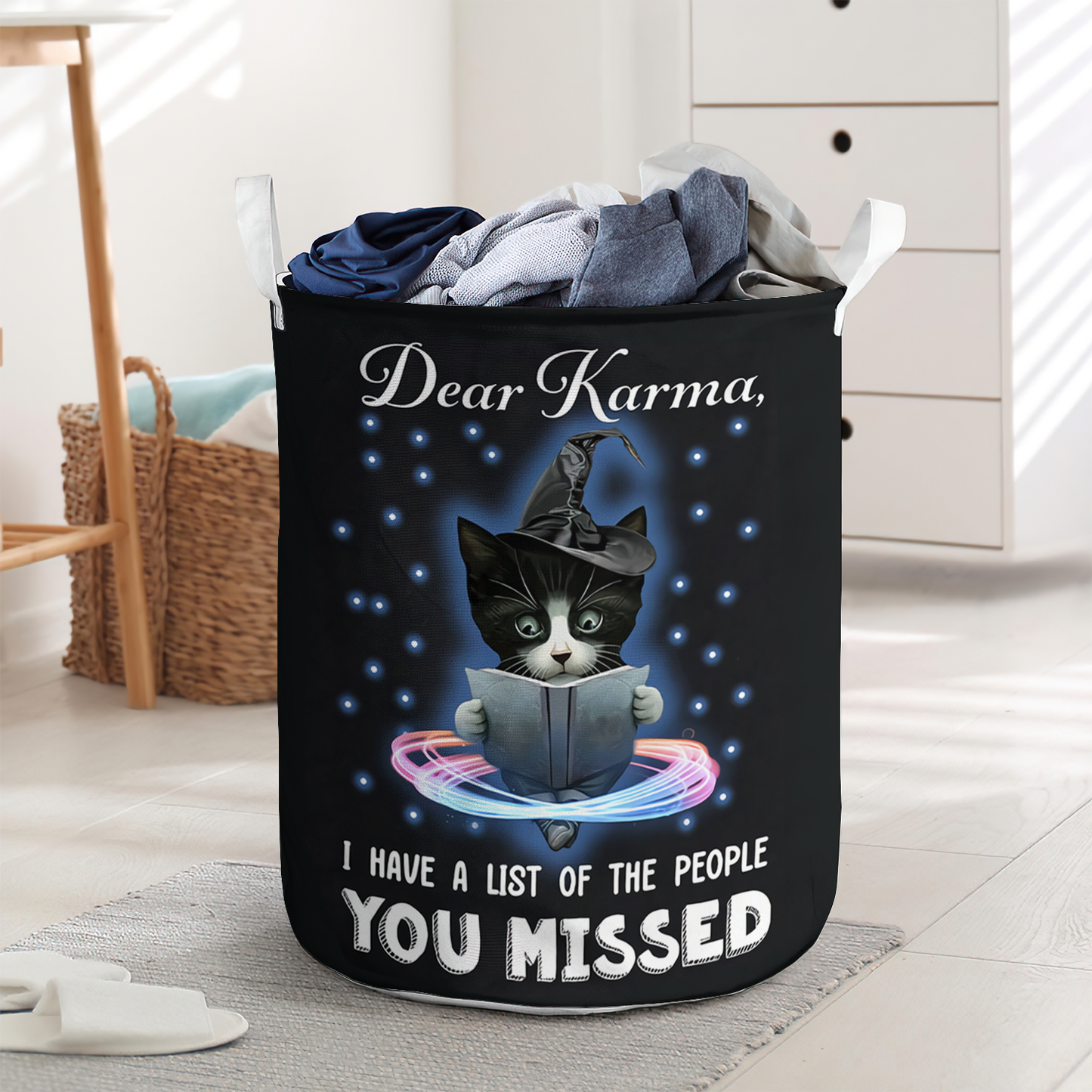 Cute cat dear karma - Laundry basket - LAUB12NGC250222-Owls Matrix